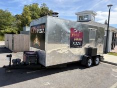 Food Trailer C/O: Tandem Axle 18' Custom Food Trailer w/ Brick Pizza Oven, Counter Top Food