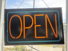 {LOT} Illuminated Open Sign and Sorry We're Closed Sign