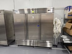Avantco 3 Door Stainless Steel Portable Self Contained Reach In Refrigerator #178SS3RHC 80"w x 82"H