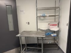 {LOT} 3' All SS Table and 3' Section of Wire Rack