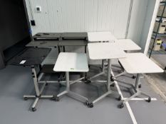 (8) Portable Pedestal Tables Adjustable Height