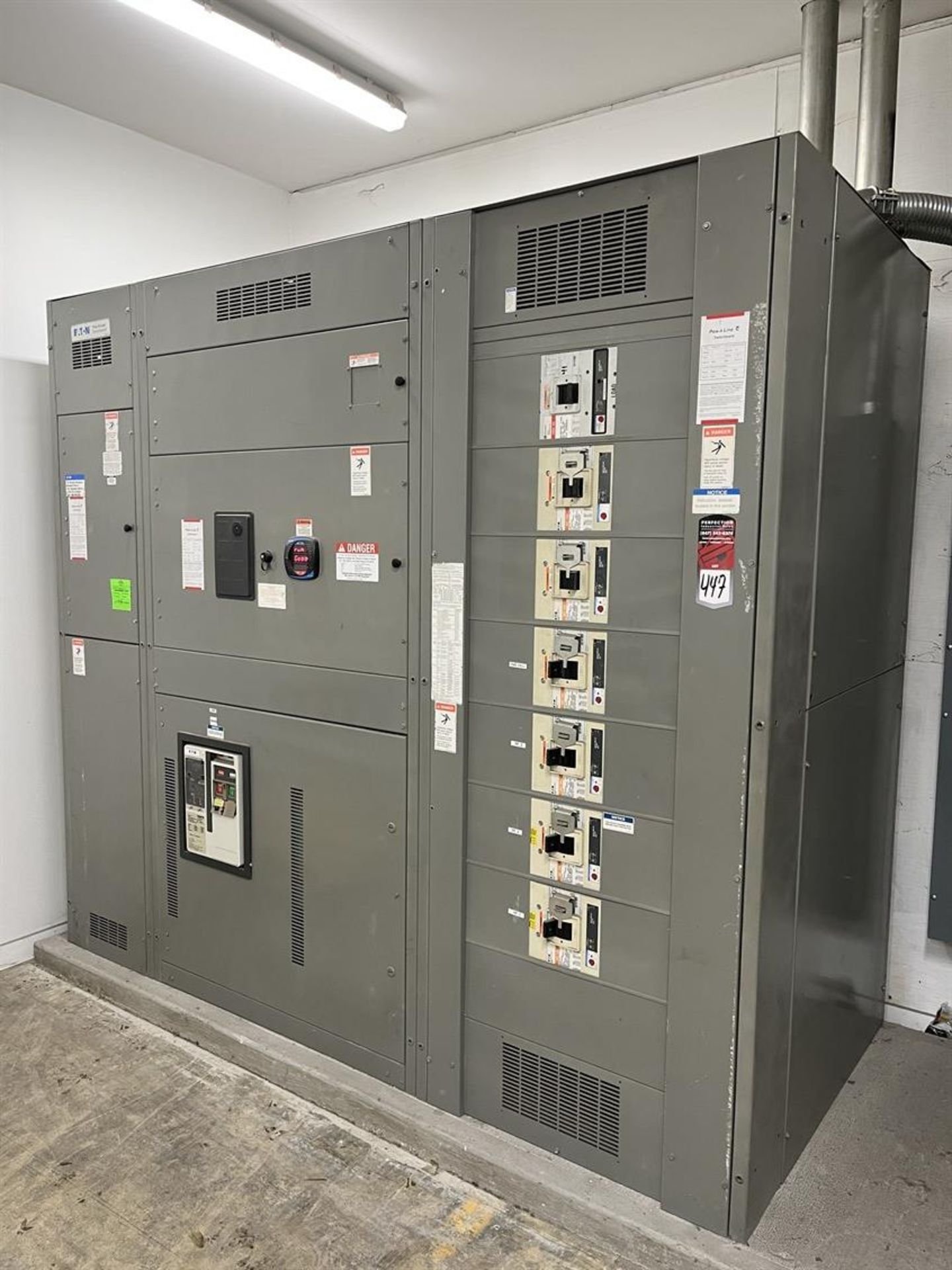 Pow R Line Switchgear 2012 EATON Pow-R-Line Switchboard Switchgear, w/ Magnum SBSC4N Lower ...