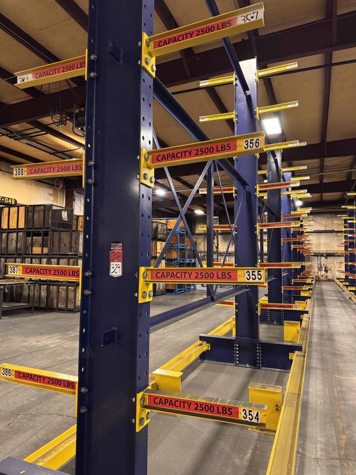 Row of (6) Sections of Double Sided Cantilever Racking, 16'H x 12' W ...