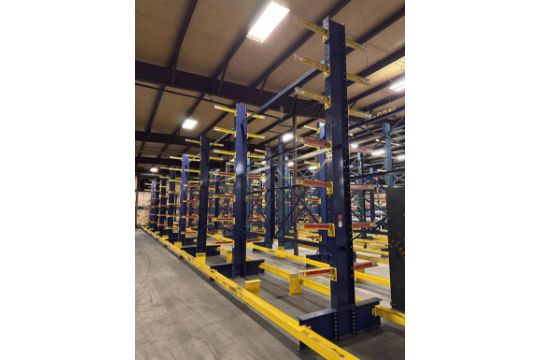 Row of (6) Sections of Double Sided Cantilever Racking, 16'H x 12' W ...