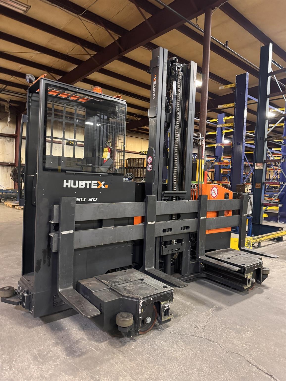 HUBTEX MSU 30 Series 2240-S 6,600 lb. Electric Multidirectional Sideloader, s/n 70.223, 325 Hou