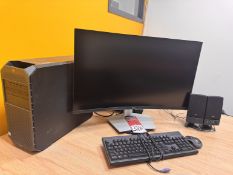 Lot Comprising DELL S3221QS Monitor, HP Z4 Desktop Computer, Keyboard, Wireless Mouse and Speakers