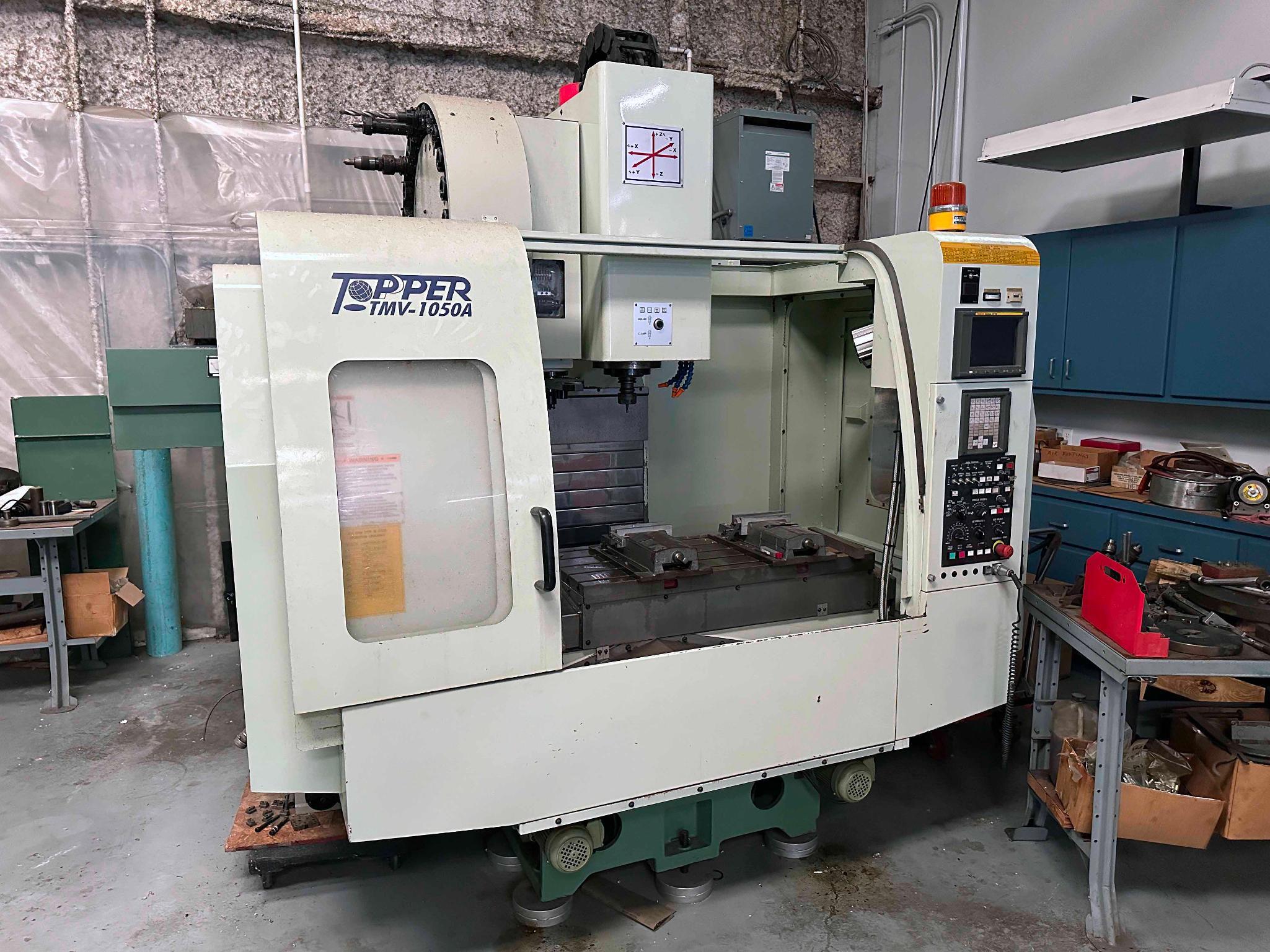 VERTICAL MACHINING CENTER, TOPPER MDL. TMV-1050A, Mfg. 2002, Fanuc series Oi-M CNC control, 40 taper