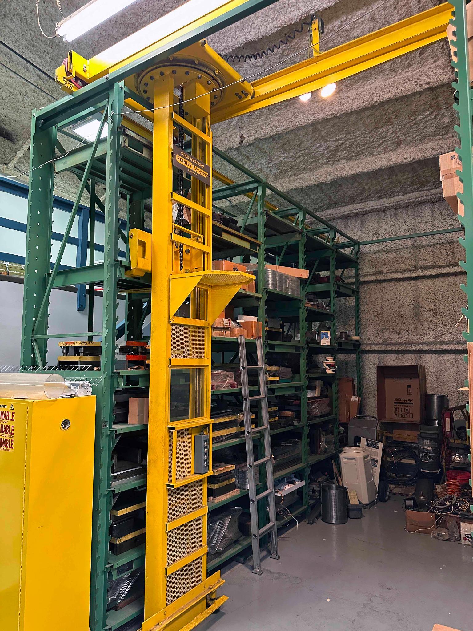 VERTICAL CAROUSEL STORAGE SYSTEM, STANLEY VIDMAR MDL. STAK SYSTEMS PALLET SHUTTLE SYSTEM, H.D., 2,00
