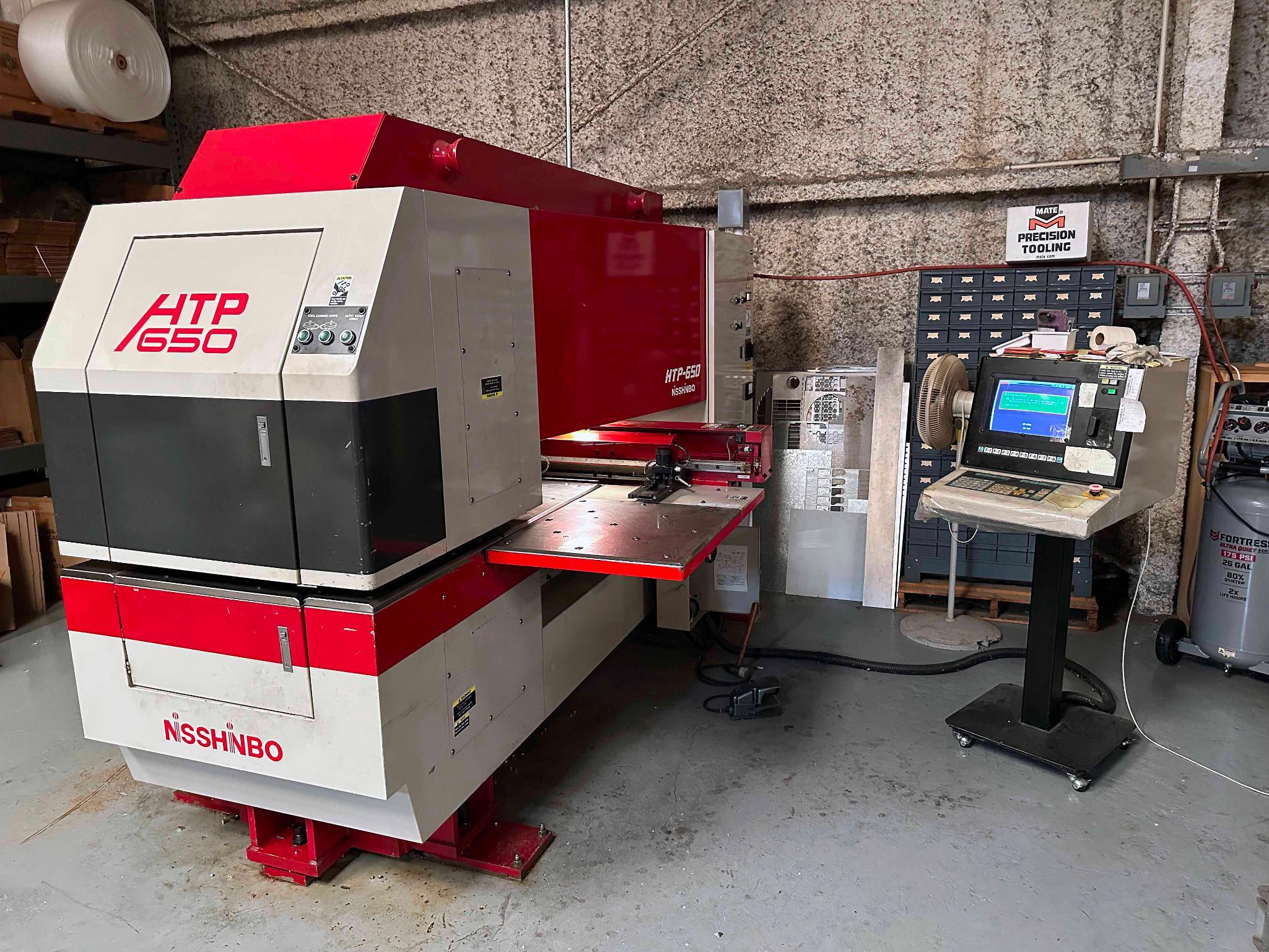 CNC TURRET PUNCH PRESS, NISSHINBO MDL. HTP-650, recently updated cad-cam software, 22 T. pressing ca