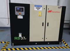 ROTARY AIR COMPRESSOR, INGERSOLL RAND MDL. RS37N-A145, variable spd., 50 HP, 15,733 HOM as of 03/12/