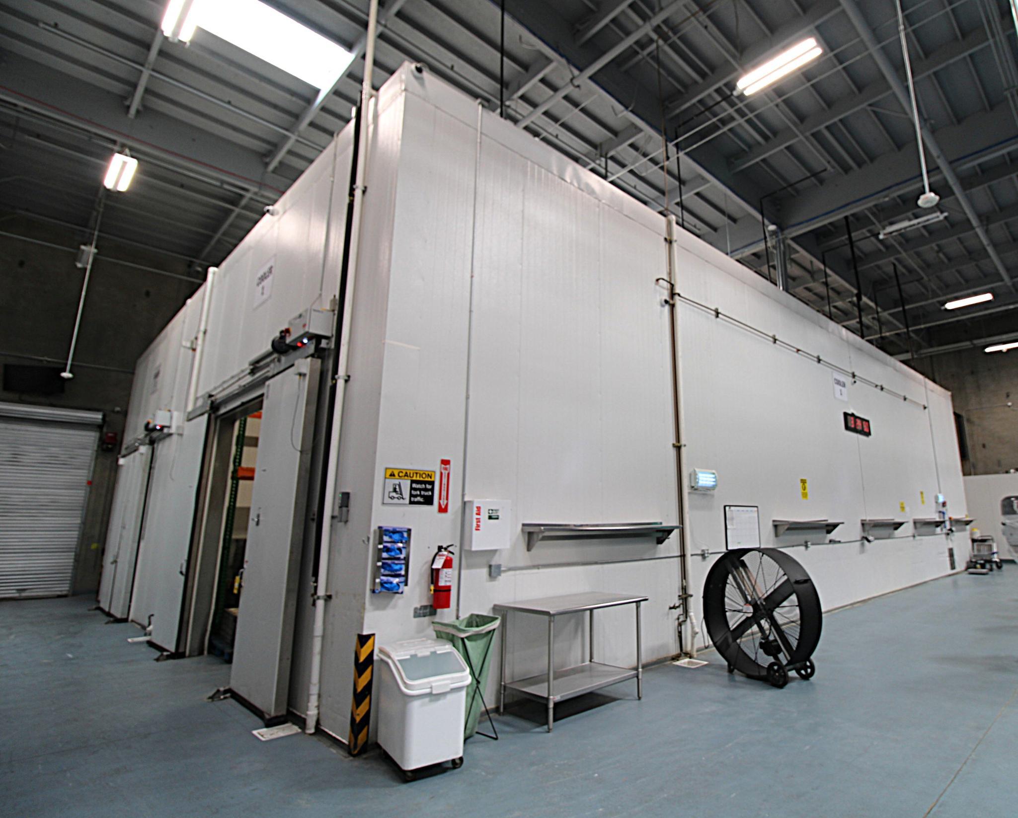 LARGE CAPACITY WALK-IN/ COLD STORAGE COOLER, A+ REFRIGERATION, Dimensions: 64'-4" Length (O.D.) x 22