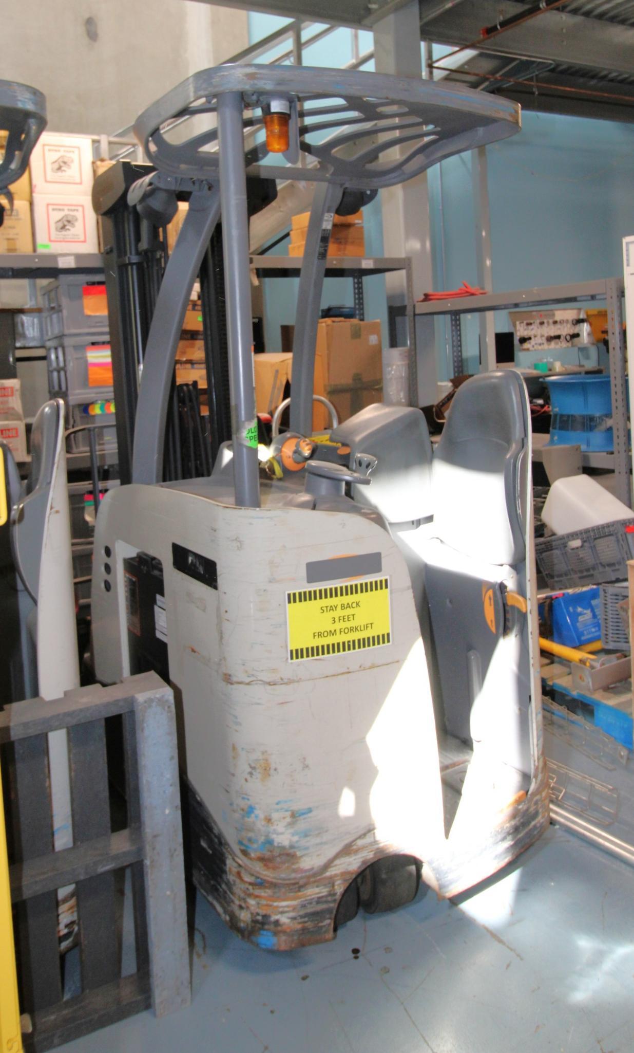 FORKLIFT, CROWN MDL. RC5525-30 STAND UP COUNTERBALANCE, 3,000- LB. CAP., at 24", 36V., S/N 1A394594