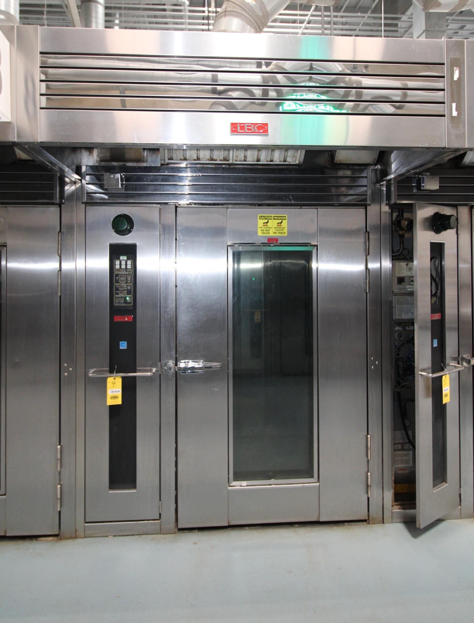 DOUBLE RACK OVEN, LBC BAKERY EQUIPMENT MDL. LRO-2G5, Mfg. 2019, dbl. rack rotating oven used for hig