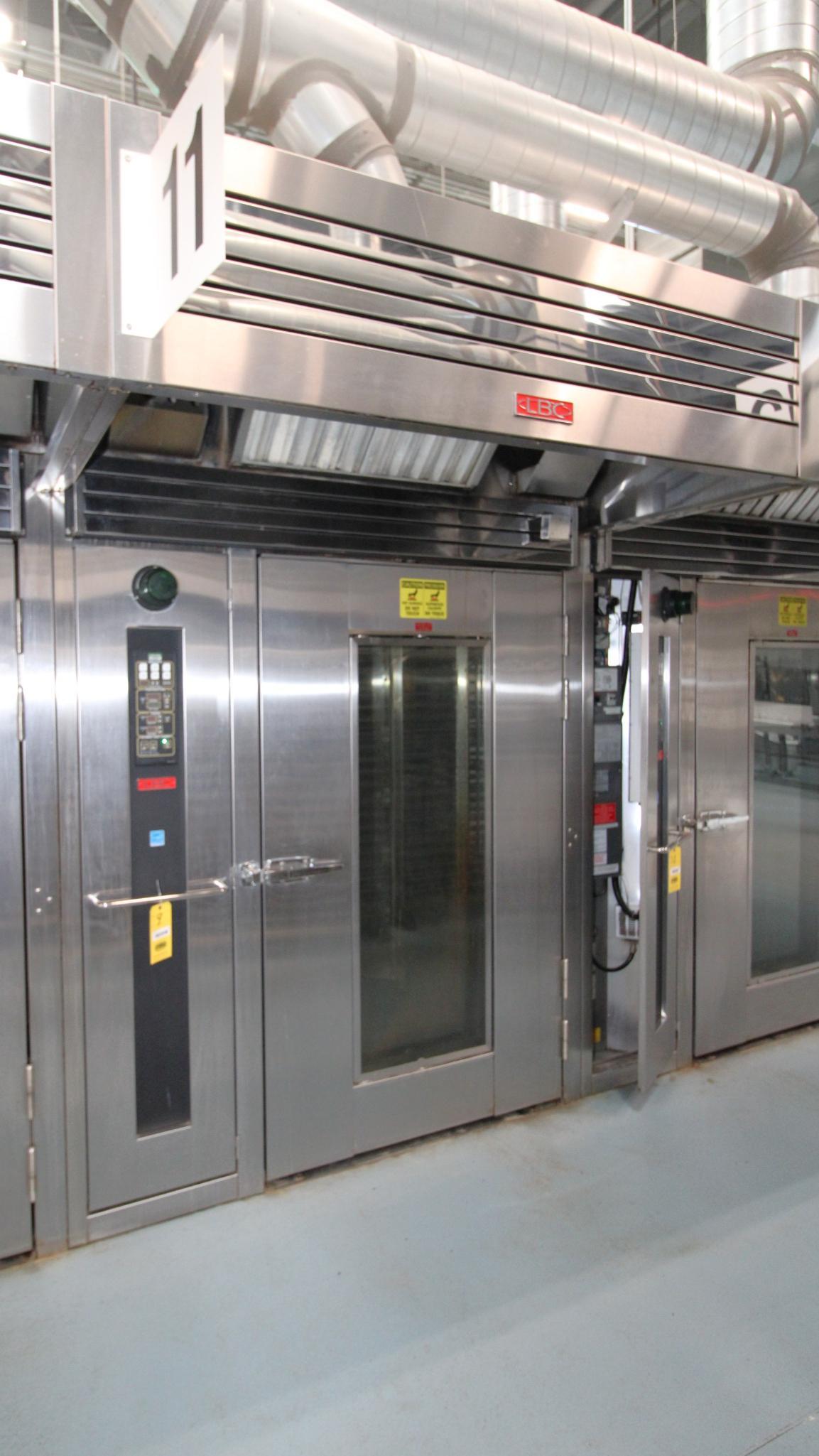 DOUBLE RACK OVEN, LBC BAKERY EQUIPMENT MDL. LRO-2G5, Mfg. 2019, dbl. rack rotating oven used for hig