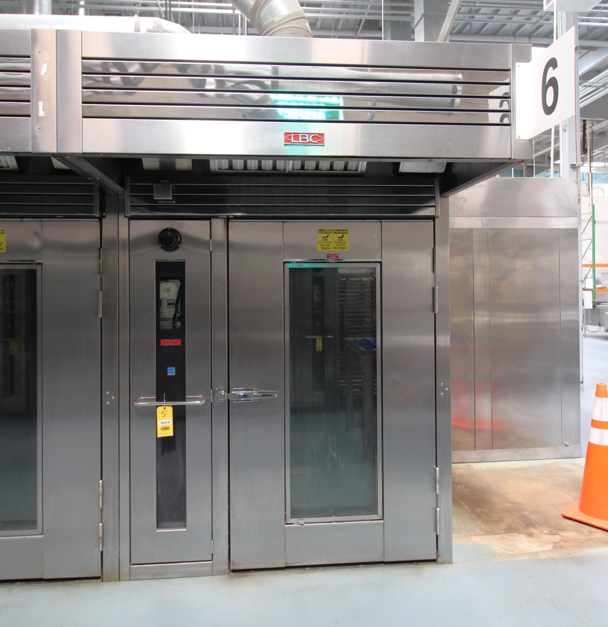 DOUBLE RACK OVEN, LBC BAKERY EQUIPMENT MDL. LRO-2G5, Mfg. 2019, dbl. rack rotating oven used for hig