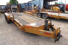 TRAILER, SUPERLINE MACHINE TRAILER, UTILITY-BORE TANK, Mfg. 2004, 82"W. x 17'L. bed, w/ ramps, VIN: