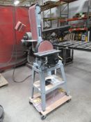 LOT: (1) Central Machinery 6" x 48" Belt Sander, (1) 9" Disc Sander w/Extra Sanding Belts