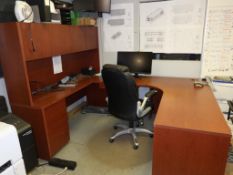 LOT: Contents of Downstairs CAD Office, Includes: Desks, Credenza, File Cabinets, Office Chairs, Mon