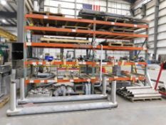 LOT: (2) Sections Teardrop Pallet Rack w/Misc. Stainless Steel, 10' x 8' x 42"