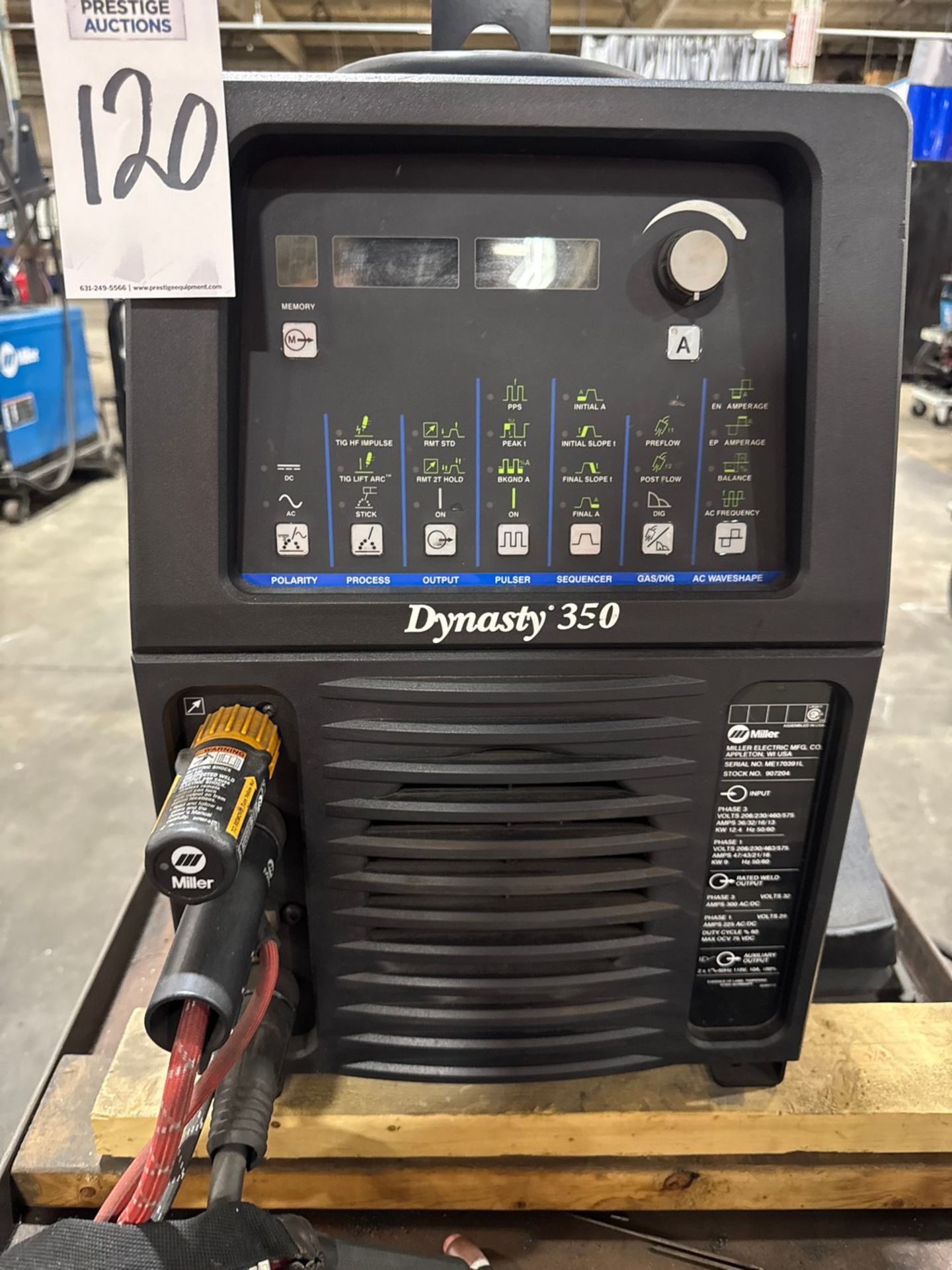 Miller Dynasty 350 Tig/Stick Welder With Coolmate 3 - Image 5 of 9
