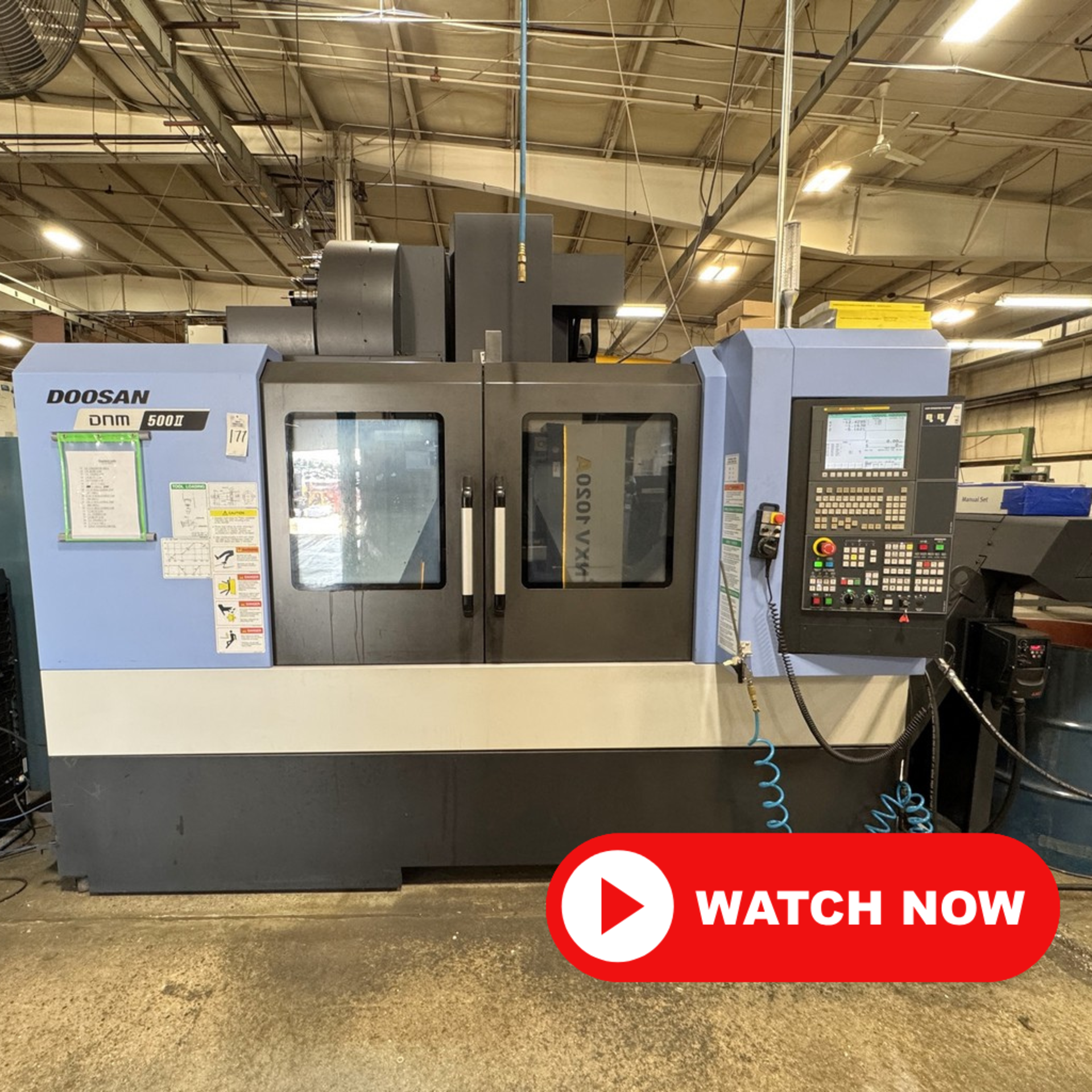2015 Doosan DNM 500 II Vertical Machining Center, Fanuc i CNC, 12,000 RPM, 30 ATC, Chip Conveyor