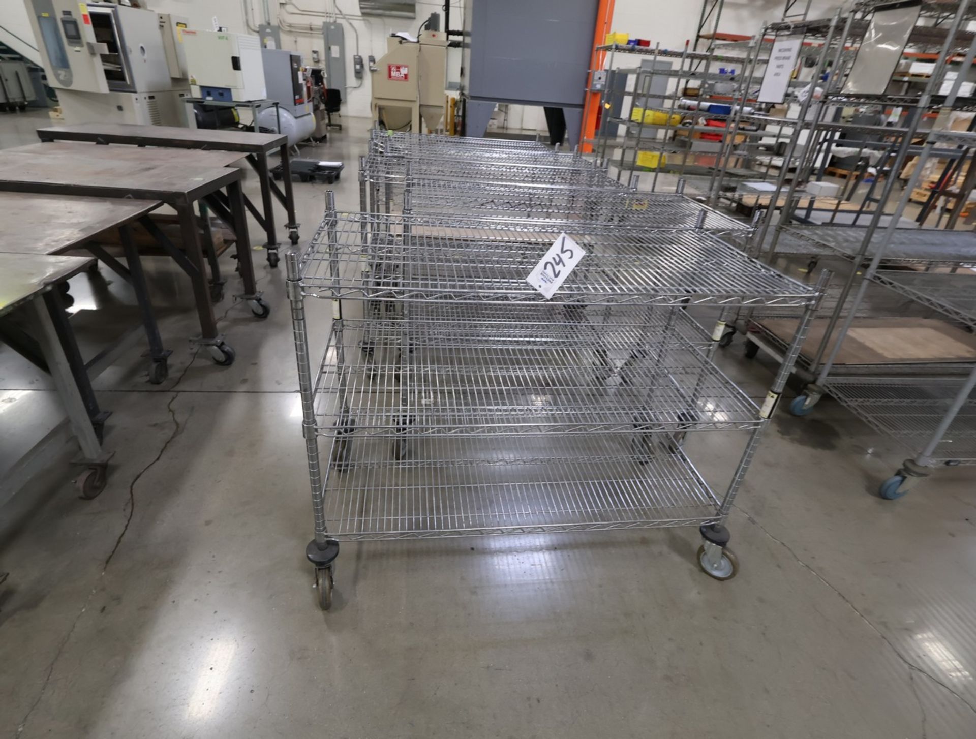 Chrome Rack Components (5) 3-Tier Metal Chrome Wire Racks