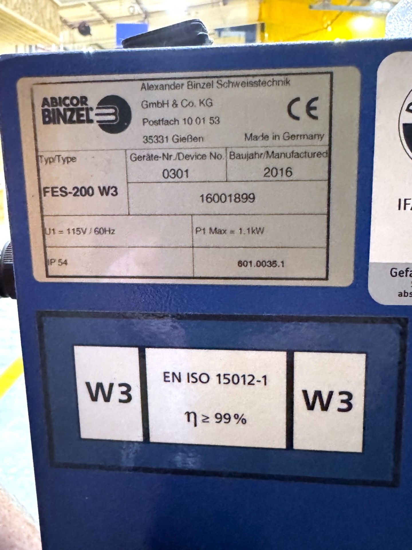 (2) Abcor Binzel FES-200 W3 Fume Extraction Systems - Image 6 of 7