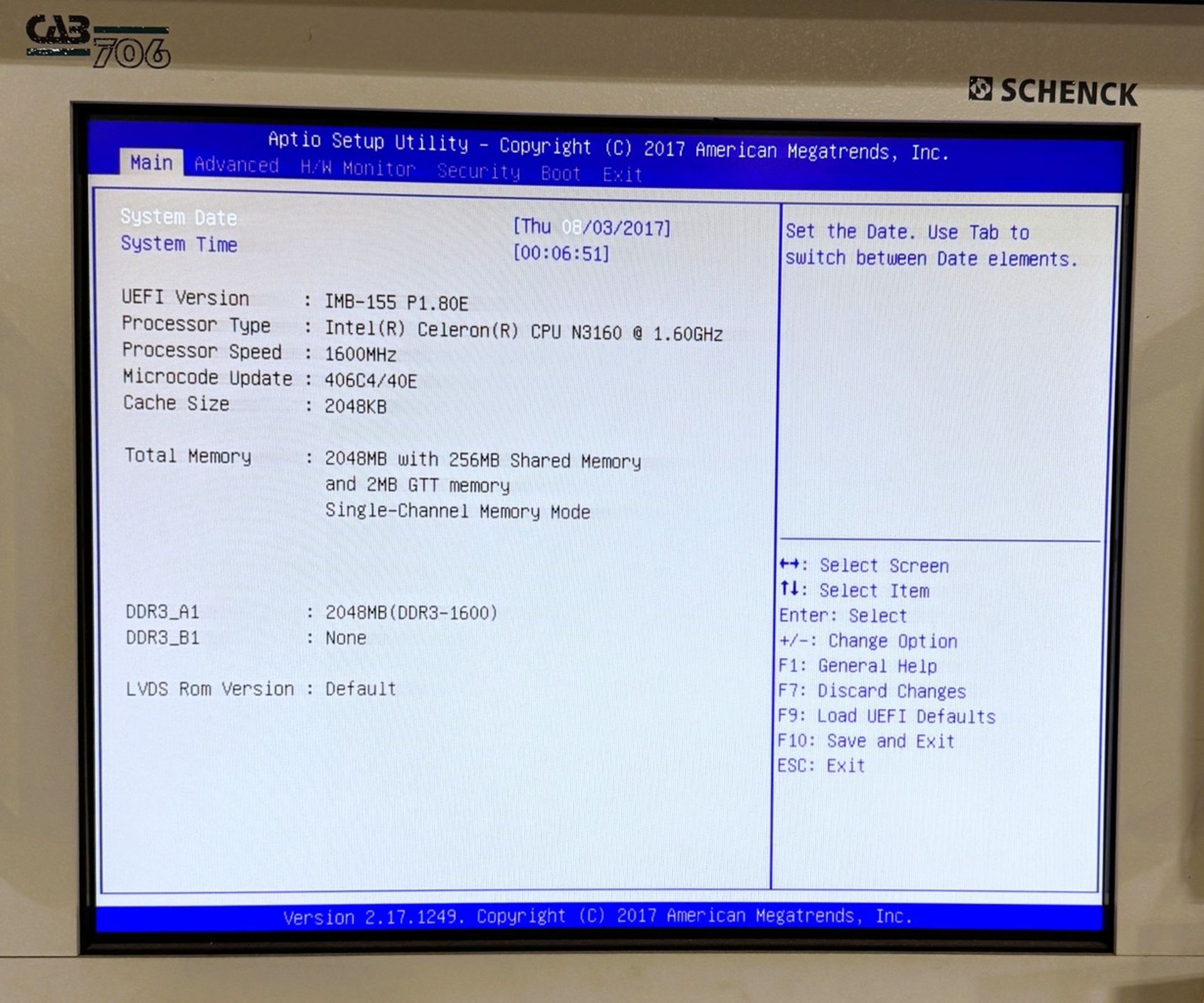 Schenck HBAC/CAB706 Vertical Balancer - Image 9 of 12