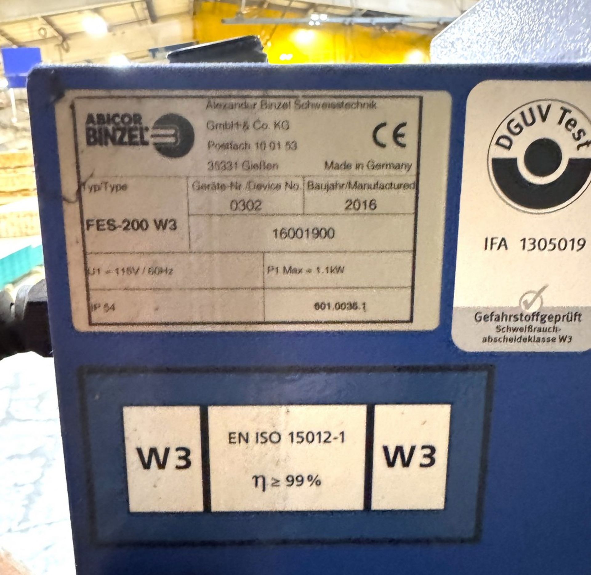 (2) Abcor Binzel FES-200 W3 Fume Extraction Systems - Image 7 of 7
