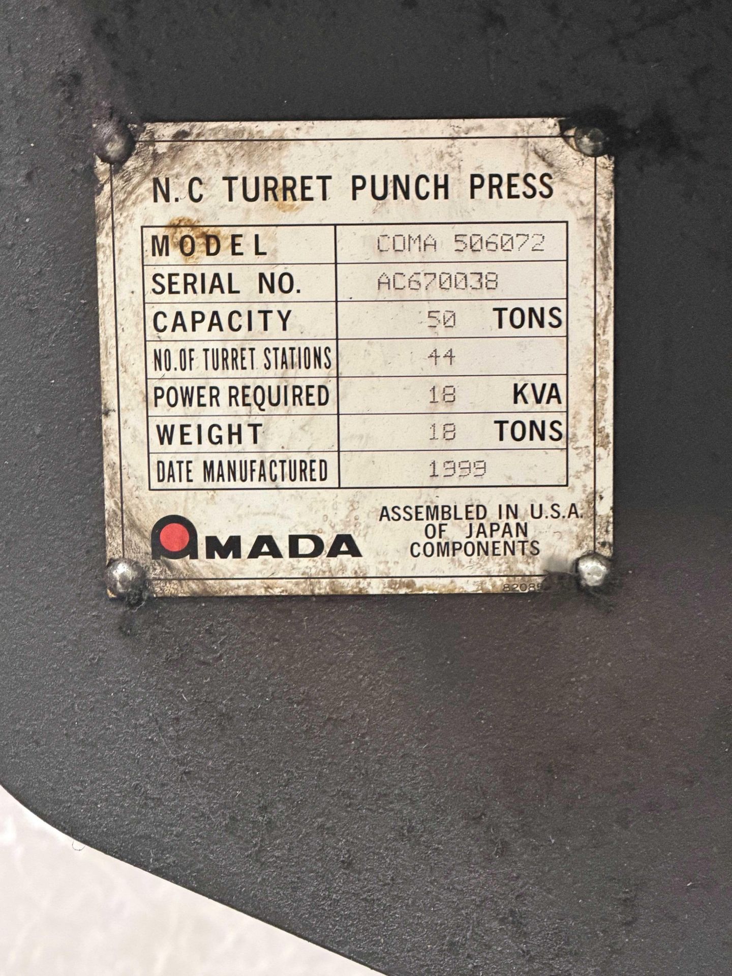 55 Ton Amada Coma 567 CNC Turret Press - Image 11 of 11