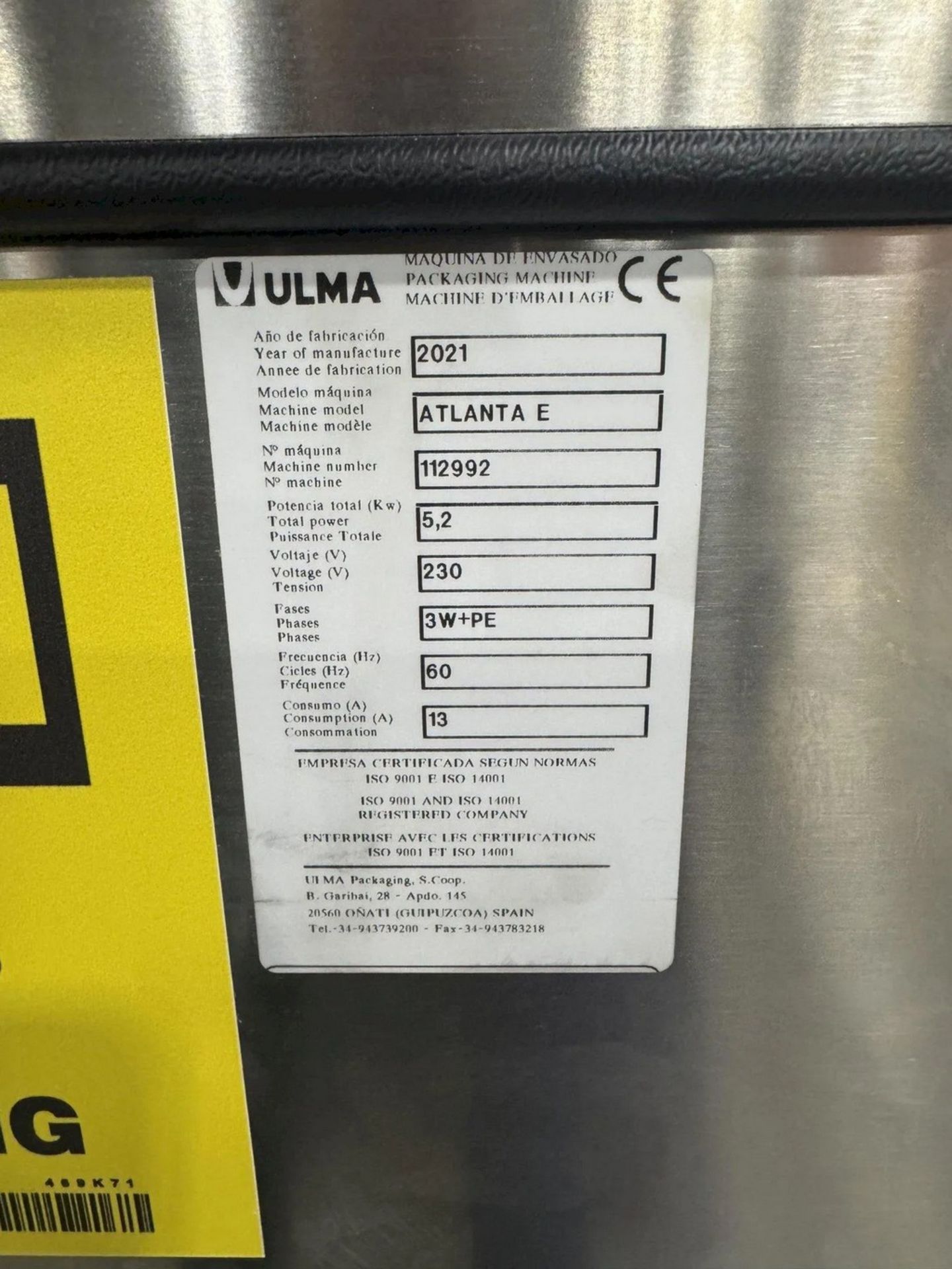 2021 Ulma Atlanta E Flow Wrapper - Image 11 of 11