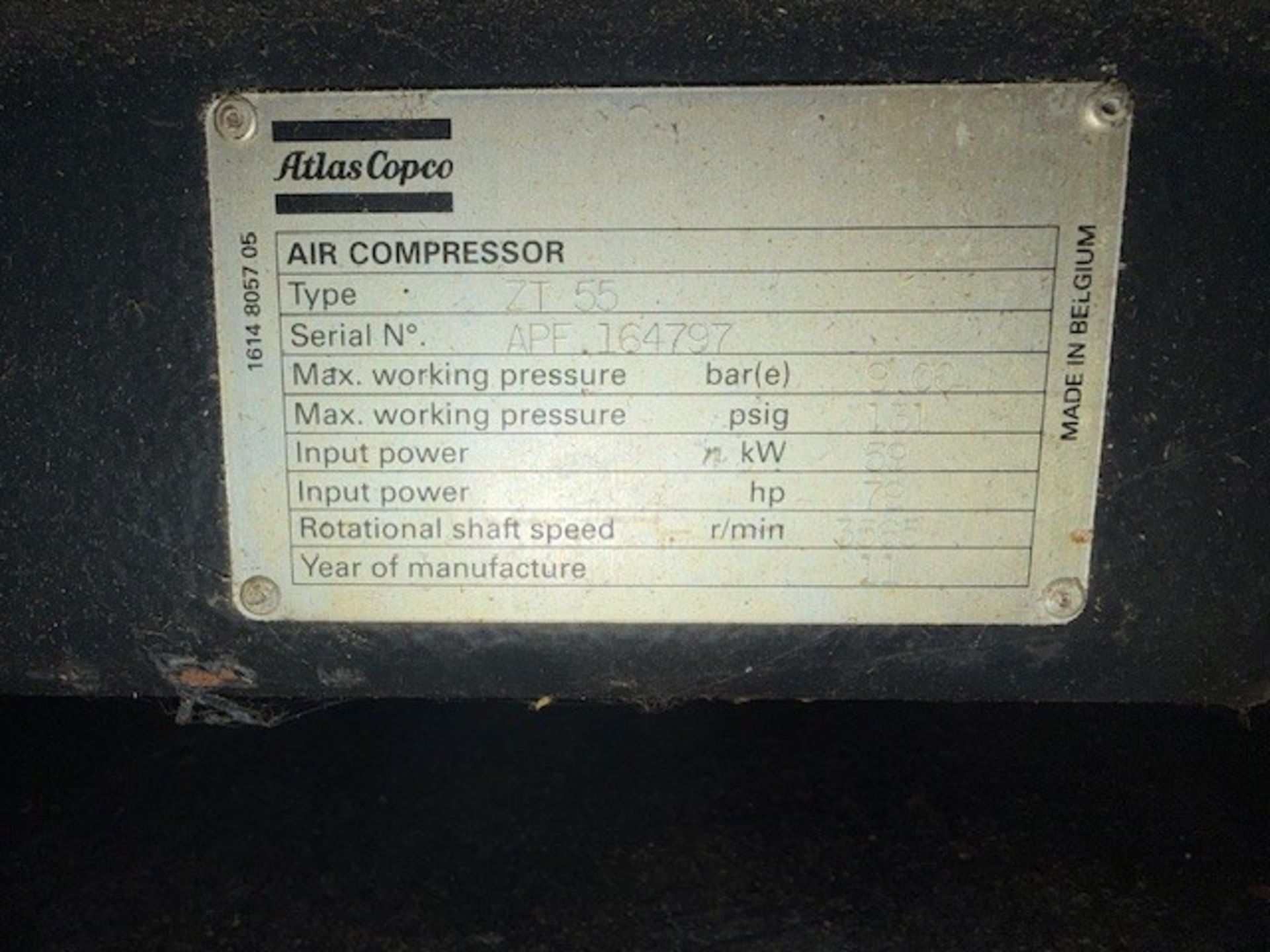 Atlas Copco ZT55 Rotary Air Compressor - Image 5 of 5