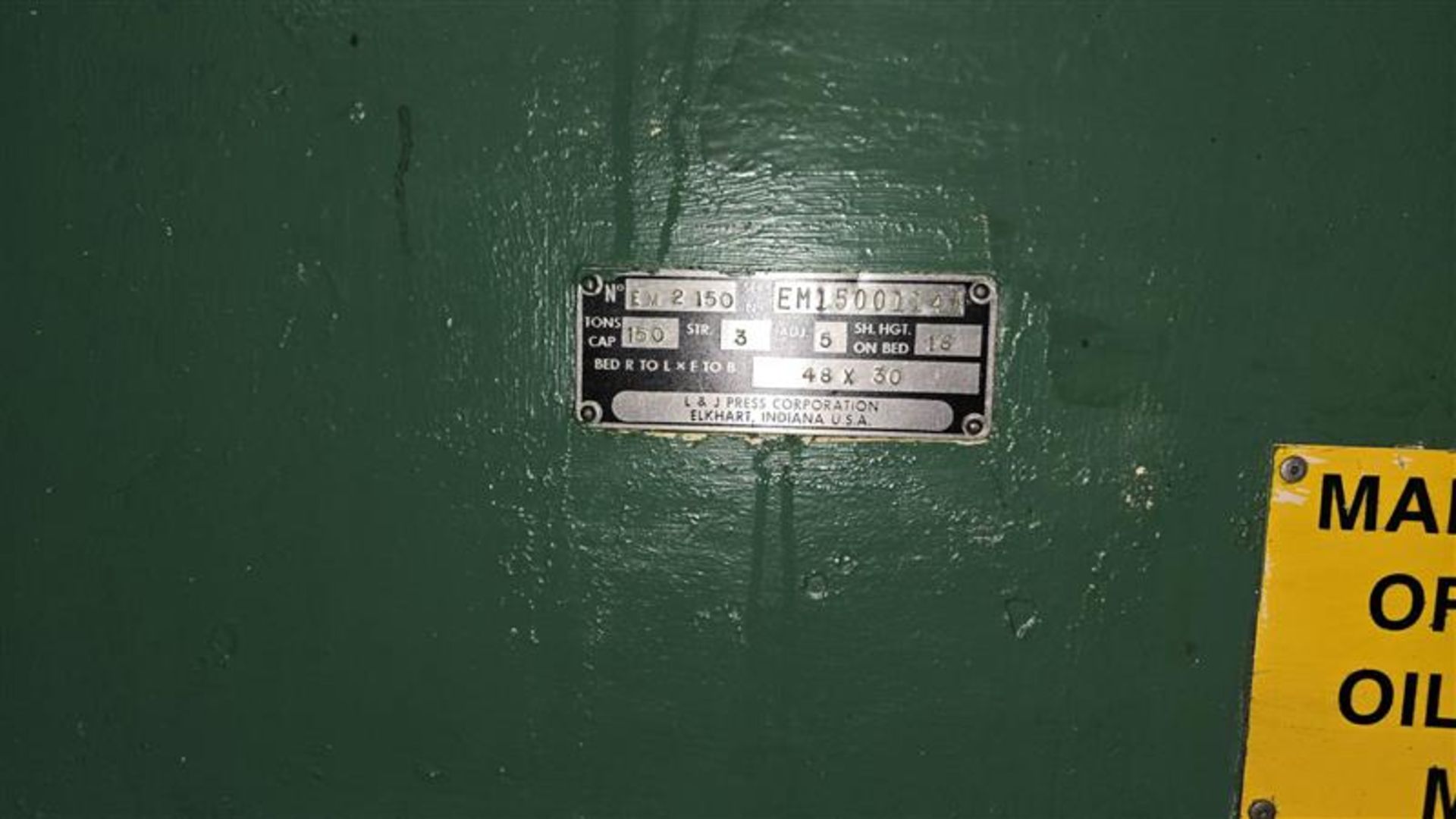 150 Ton L&J EM2-150 Straight Side Double Crank Press - Image 3 of 4