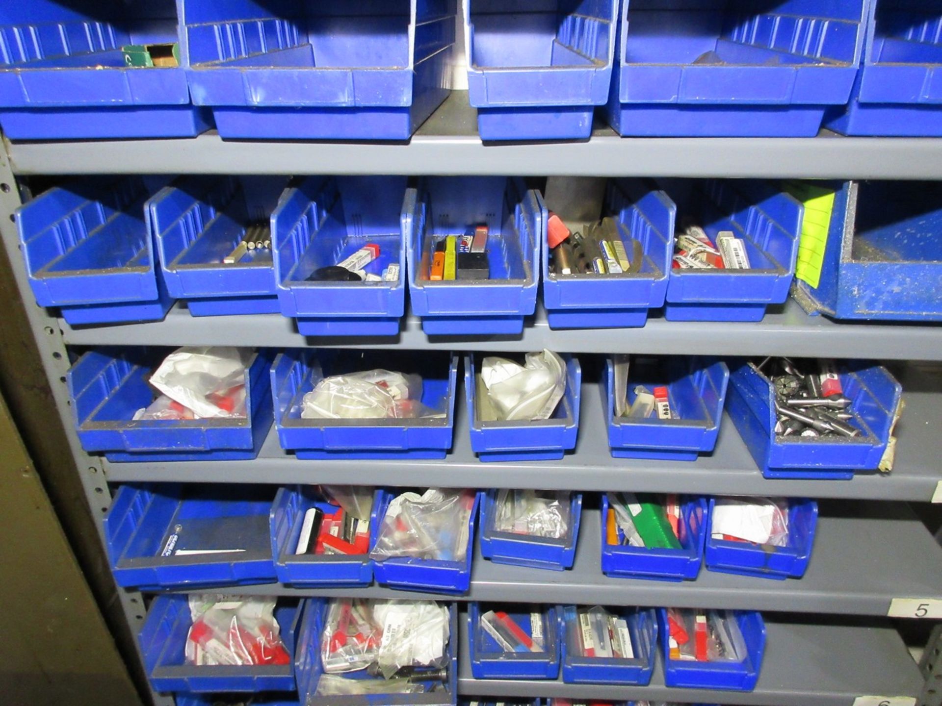 Hss Hardware Rack (1) Rack of Assorted HSS and Carbide End Mill, Drill, and Tapping Tooling.