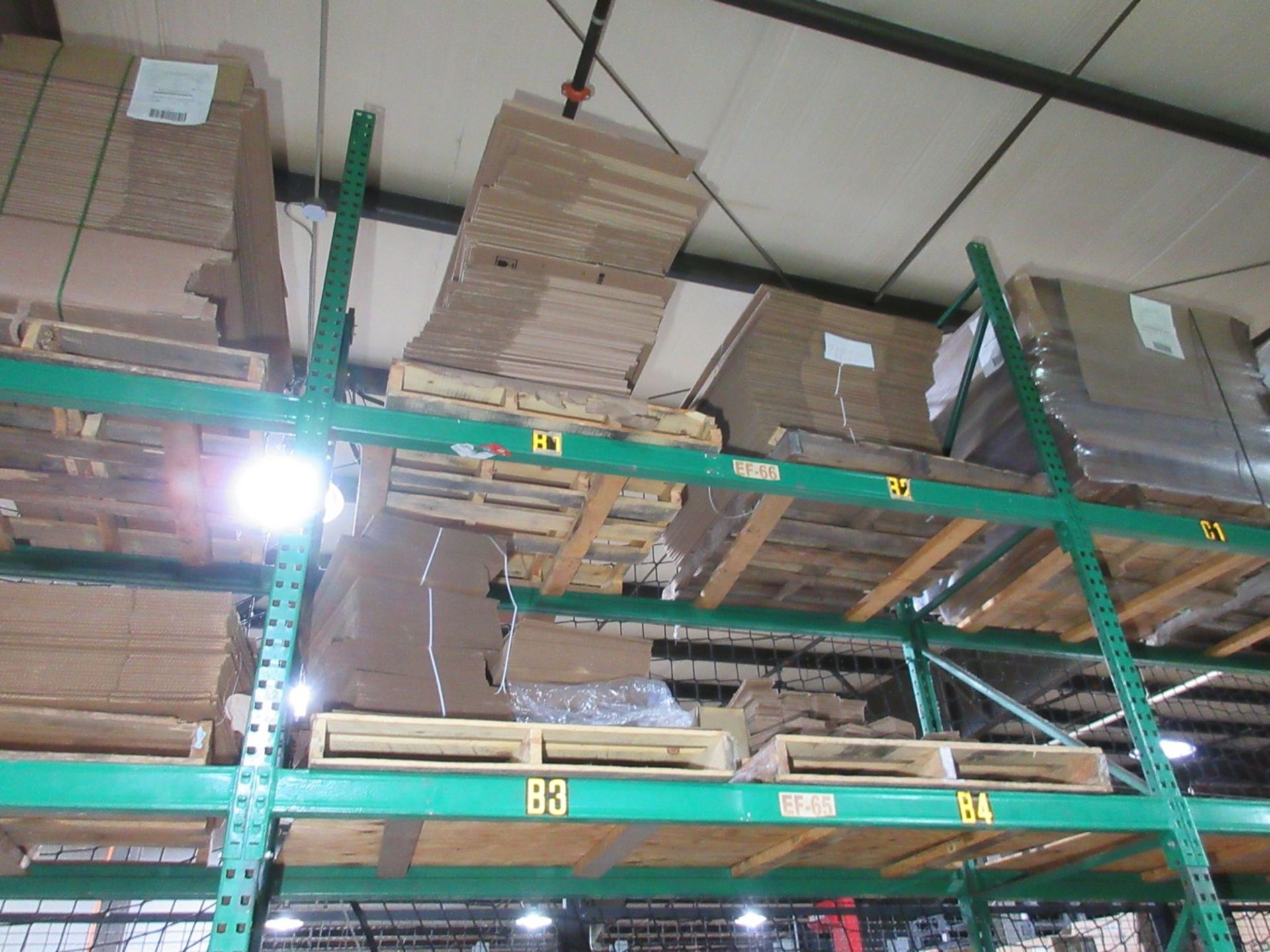 Uline Box Racking Lot of Packaging Supplies on (7) Sections of Pallet Racking. Cardboard ...