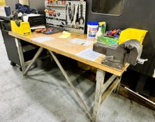 30" x 72" Wood Top Table with Tool Holder Changing Fixture and Vice