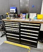 Lista 15 Drawer Industrial Double Tool Cabinet with Wood Top