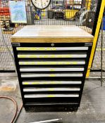 Lista 8 Drawer Industrial Tool Cabinet with Wood Top