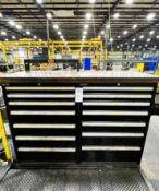 Lista 14 Drawer Industrial Double Tool Cabinet with Wood Top