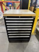 Lista 8 Drawer Industrial Tool Cabinet with Wood Top