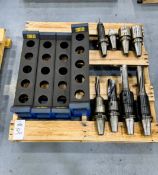 (8) CAT 50 Tool Holders, (4) 5 Station Tool Holders Racks