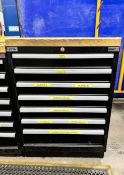 Lista 7 Drawer Industrial Tool Cabinet with Wood Top