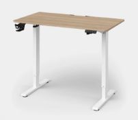 Motion Gray - Ergo 2 Standing Desk - White/Light Brown
