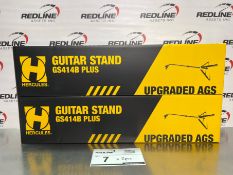 Bundle: Hercules - Gs414B Plus Auto Grip System (Ags) Single Guitar Stand - Qty - (2)