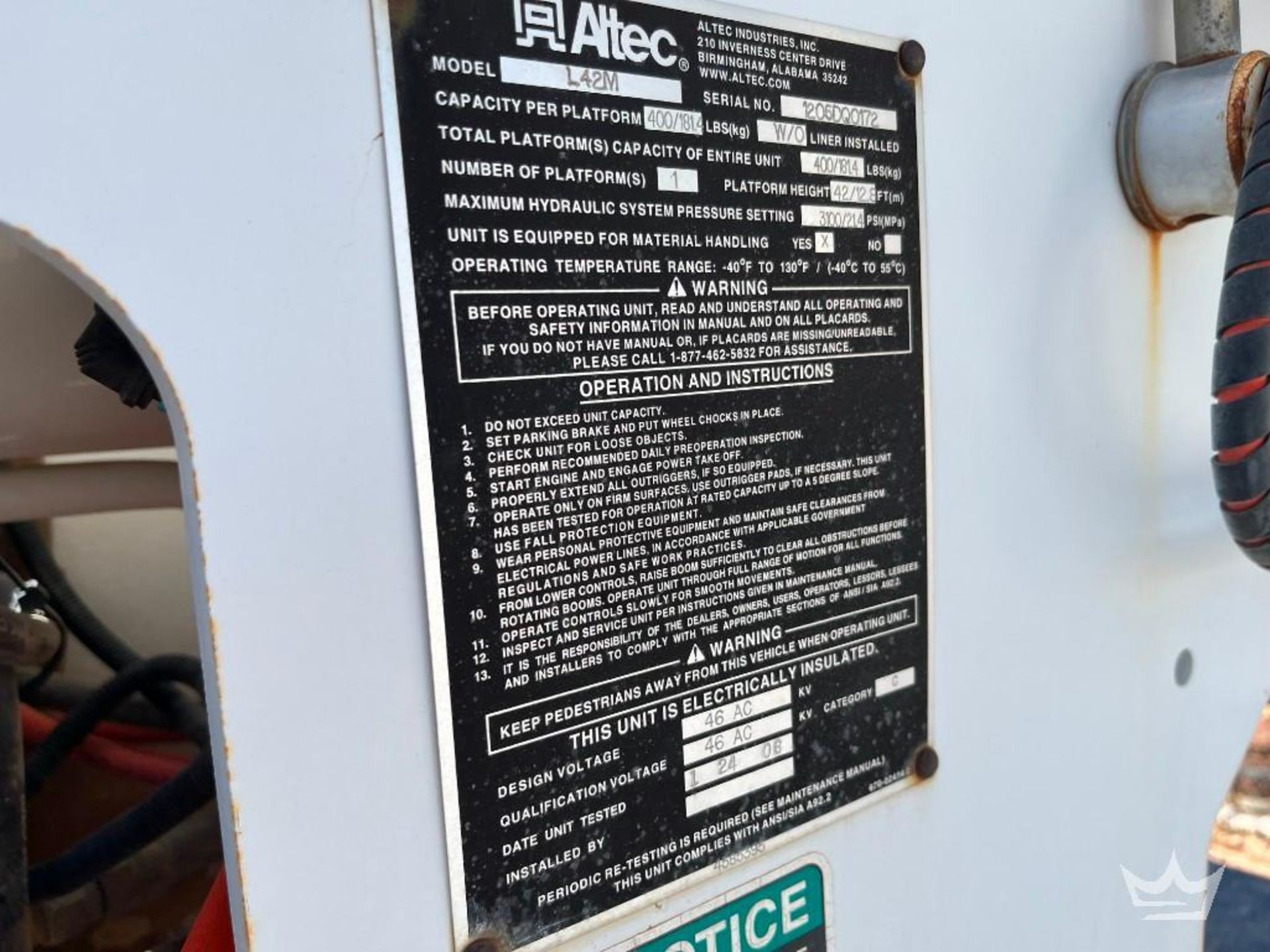 2006 Chevrolet C7500 Altec L42M 42ft. Bucket Truck - Image 22 of 46