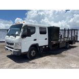 2015 Mitsubishi Fuso FEC72W Crew Cab Landscape Dovetail Flatbed Truck