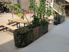 8' x 2' x2 'H corrugated steel coated inside planters