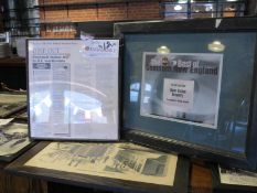 Framed Black and White Newspaper Article and The Best Of
