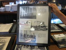 15" x 12 1/2" Framed Black and White Photograph of Narragansett Brewing, Brew Kettles and Freight