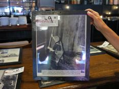 15" x 13" Framed Black and White Photograph Narragansett Brewery Worker
